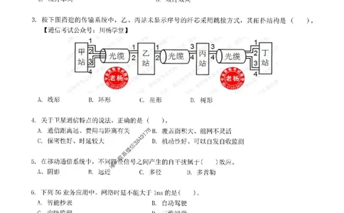 2024一建通信实务真题试卷-空白卷_1_2026年一级建造师_2026年一建通信_2025年一建通信SVIP_01-精华文档✿电子教材✿历年真题_02-历年真题PDF_01-通信《24真题卷解析》CY