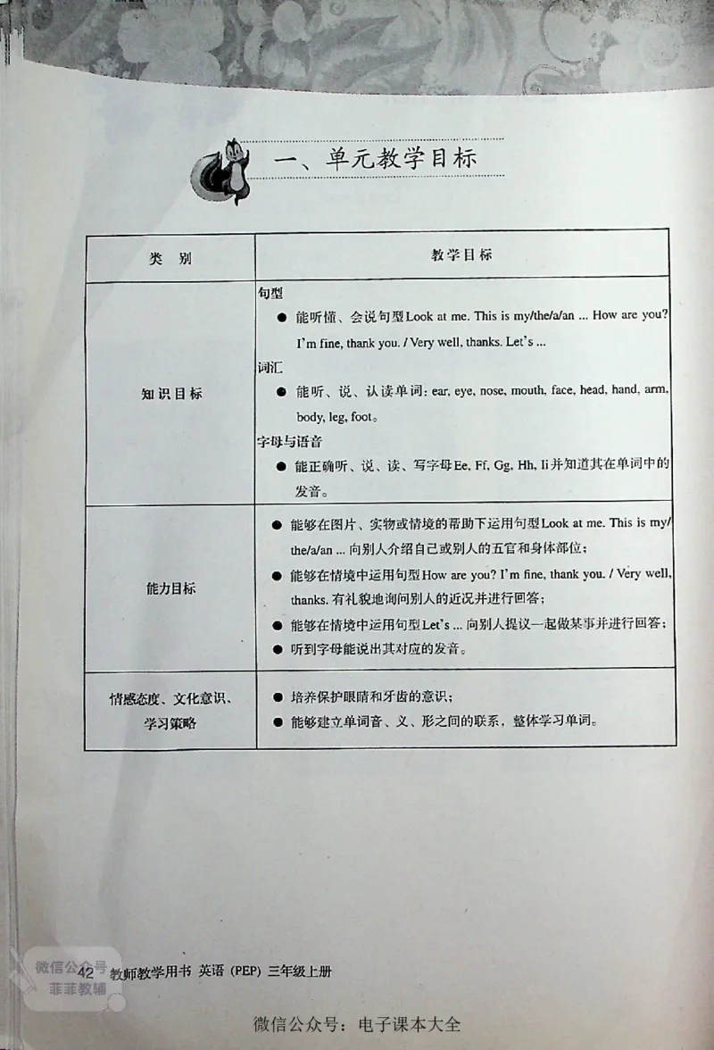英语PEP3A教师教学用书_《教师教学用书（教参）》英语3-6年级上册（人教PEP）