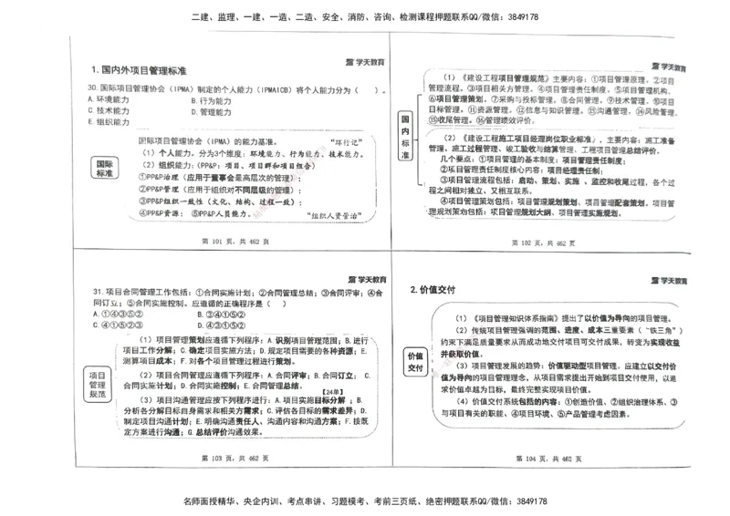 管理集训讲义_2026年一级建造师_2026年一建管理_2025年一建管理SVIP_04-冲刺串讲✿考点强化✿小灶集训_29-管理《考前集训班》陈晨XT_--配套讲义--
