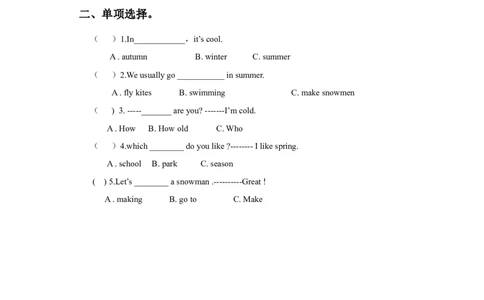 Module9Unit2Whatdoeshedoinsummer？习题2_二年级上下册资料_二年级语数英上下册学习资料_3-7-5、小学二年级英语上册_外研版一起点_2、同步练习_Module9