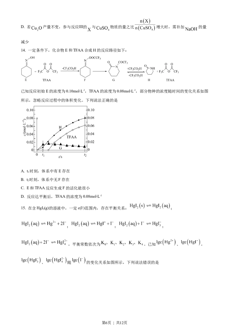 2023年高考化学试卷（山东）（空白卷）_历年高考真题合集_化学历年高考真题_新&middot;Word版2008-2025&middot;高考化学真题_化学（按年份分类）2008-2025_2023&middot;高考化学真题