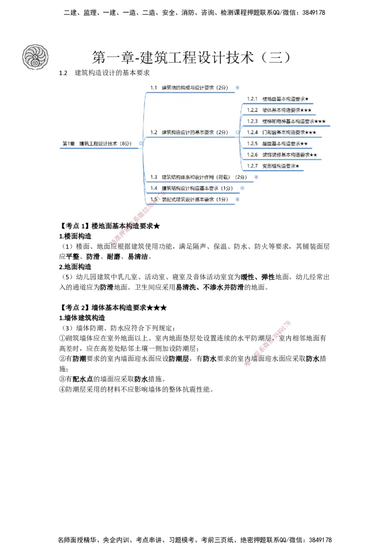 2025-3-龚孝炜-第一章-建筑工程设计技术（三）_2026年一级建造师_2026年一建建筑_2025年一建建筑SVIP_04-冲刺串讲✿考点强化✿小灶集训_43-建筑《考点特训班》龚孝炜CSW_讲义