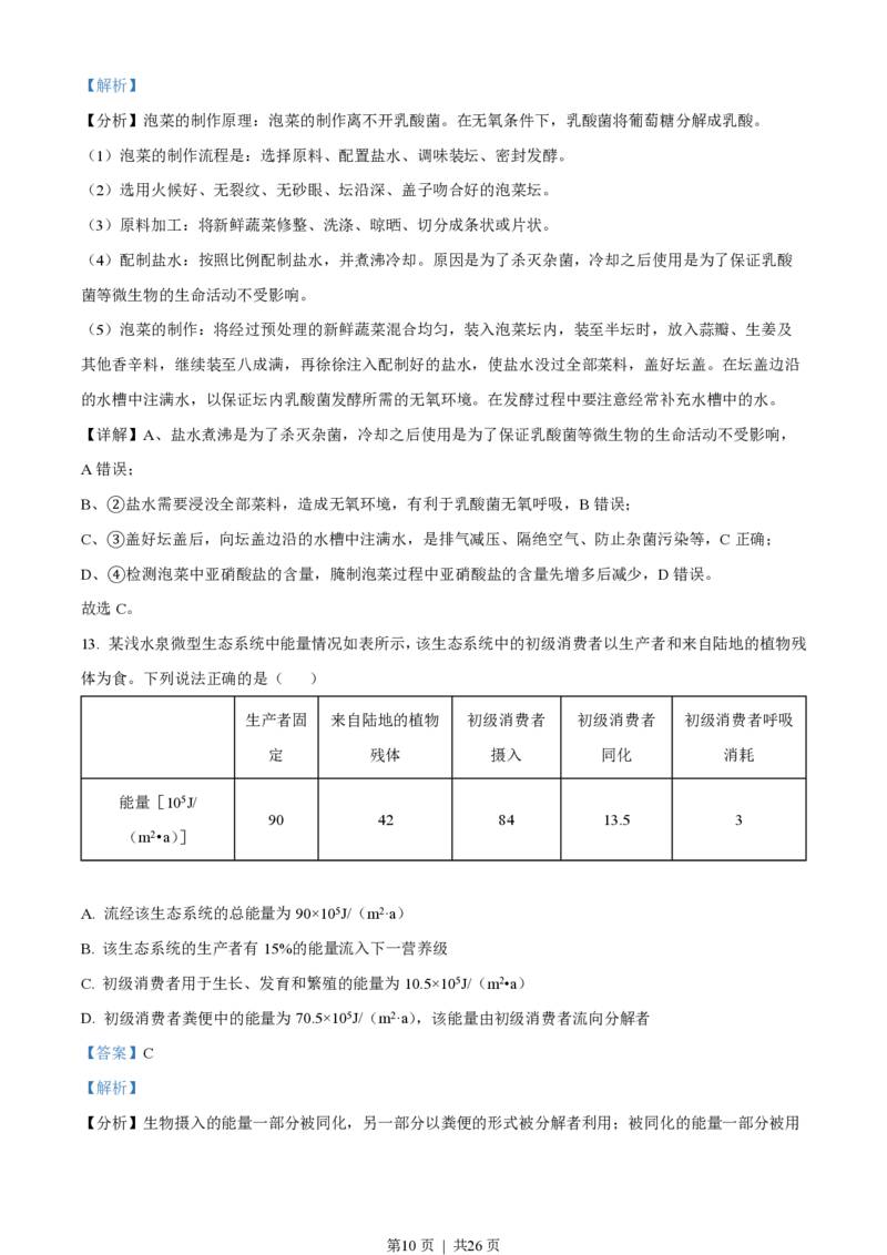 2023年高考生物试卷（山东）（解析卷）_生物历年高考真题_新&middot;PDF版2008-2025&middot;高考生物真题_生物（按年份分类）2008-2025_2023&middot;高考生物真题