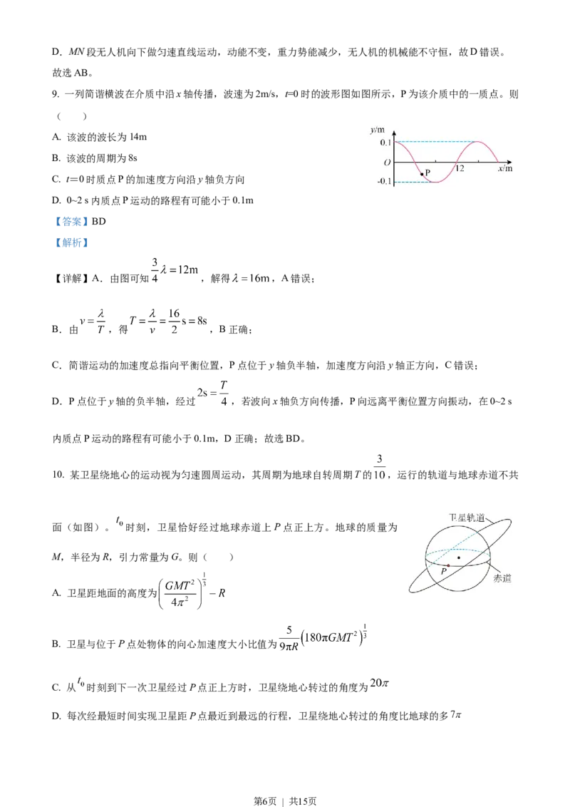 2023年高考物理试卷（重庆）（解析卷）_物理历年高考真题_新&middot;Word版2008-2025&middot;高考物理真题_物理（按省份分类）2008-2025_2012-2025&middot;（重庆）物理高考真题