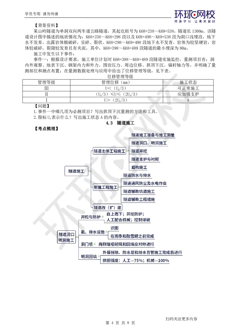 第10讲-第4章隧道工程（1）_2026年一级建造师_2026年一建公路_2025年一建公路SVIP_03-习题精析✿实战特训✿模考通关_19-公路《精题必练班》吴然HQ