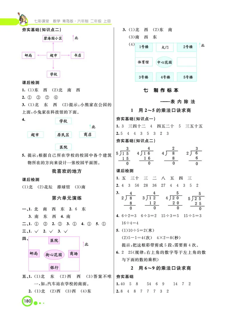 《七彩课堂》数学2年级上册（63QD）_二年级上下册资料_小学二年级学习资料-25年更新版_2-03、小学二年级数学上册_2-3-2、练习题、作业、试题、试卷_青岛63版_电子册类