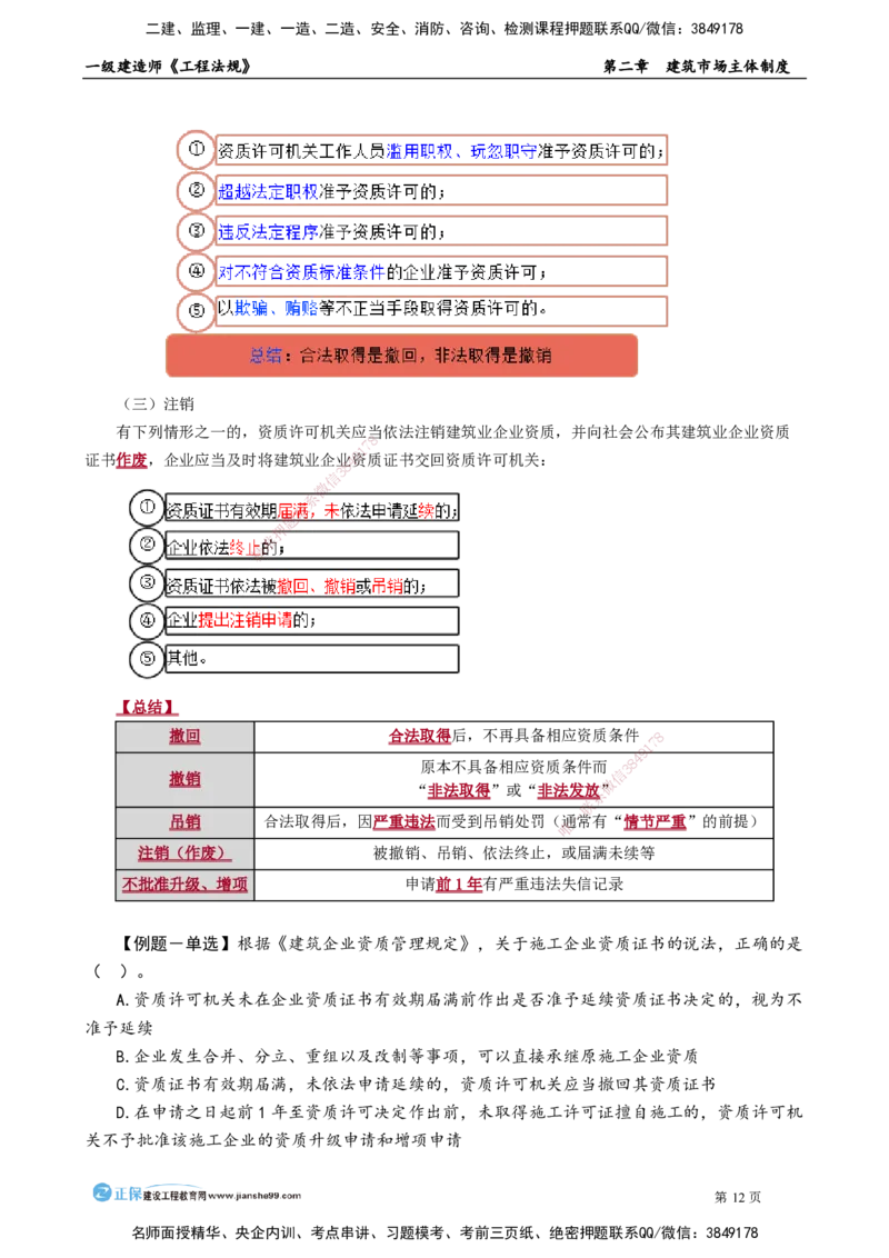 第二章　建筑市场主体制度_2026年一建法规_2025年一建法规SVIP_02-基础精讲✿高端面授✿深度强化_05-法规《基础精讲班》张小强JG_讲义