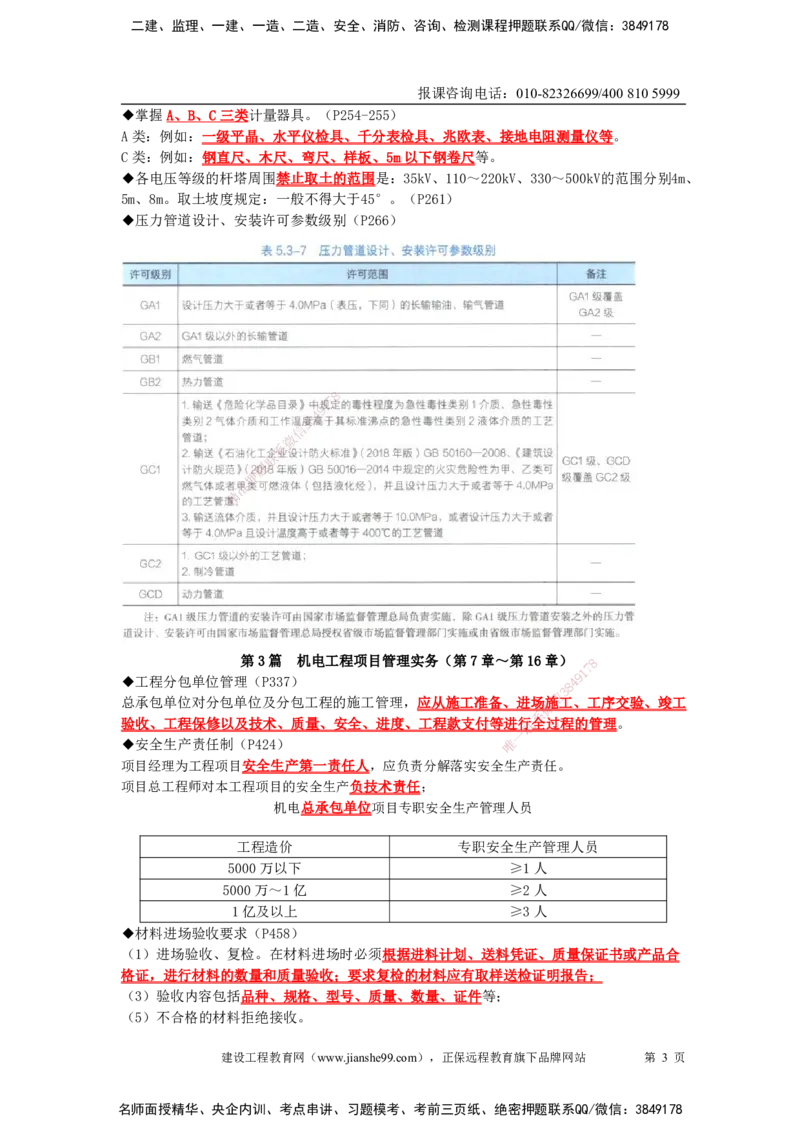 JG-机电-考前三页纸_2026年一级建造师_2026年一建机电_2025年一建机电SVIP_05-考前密训✿央企特训✿机构普押_34-机电《考前三页纸》JG