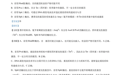 2023年高考生物试卷（湖北）（解析卷）_生物历年高考真题_新&middot;Word版2008-2025&middot;高考生物真题_生物（按省份分类）2008-2025_2008-2025&middot;（湖北）生物高考真题