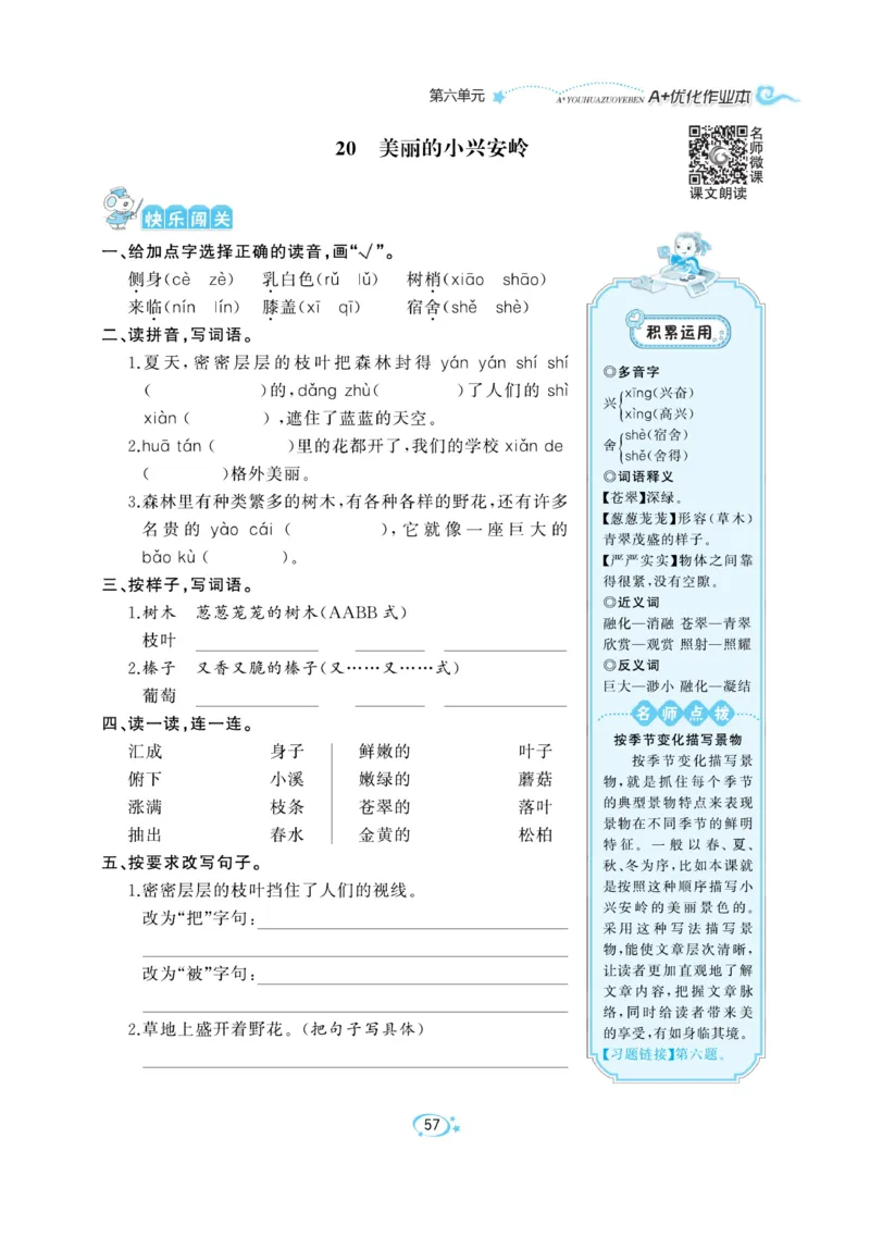 《A+优化作业本》语文3年级上册（RJ）_三年级上下册资料_小学三年级学习资料-25年更新版_3-01、小学三年级语文上册_3-1-2、练习题、作业、试题、试卷_电子册类