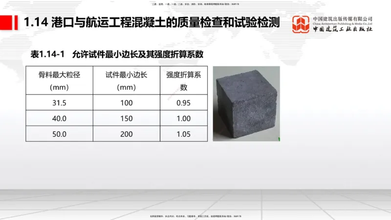 B12节：1.14混凝土的质量检查和试验检测（05.08）_2026年一级建造师_2026年一建港航_2025年一建港航SVIP_02-基础精讲✿高端面授✿深度强化_03-港航《两轮基础直播》陈冬铭JGS_讲义
