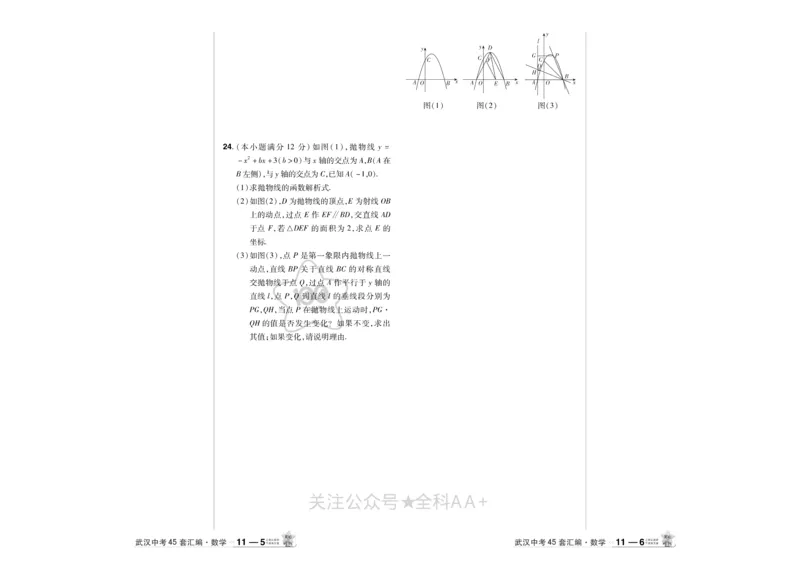 2025《中考数学45套》武汉_2026《中考》数学、英语、物理+化学安徽、河北、河南、山西、辽宁、湖北_2026《中考数学45套》全国地方版
