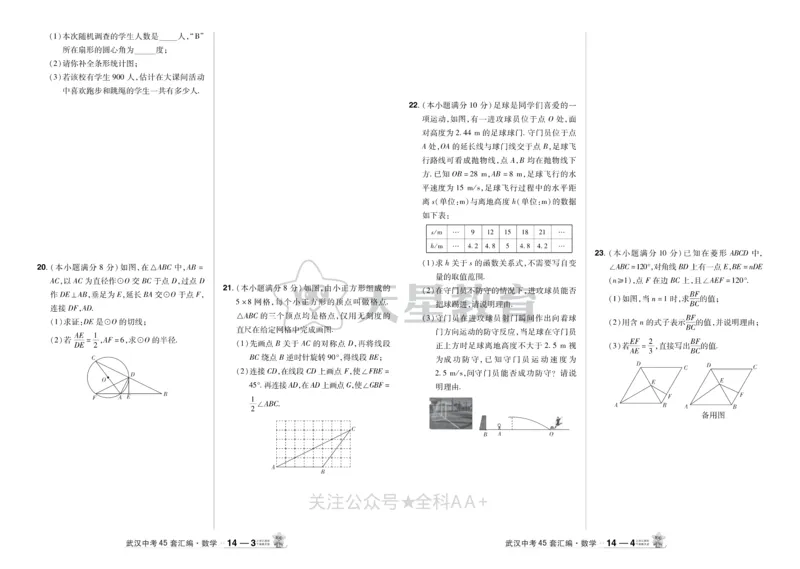 2025《中考数学45套》武汉_2026《中考》数学、英语、物理+化学安徽、河北、河南、山西、辽宁、湖北_2026《中考数学45套》全国地方版
