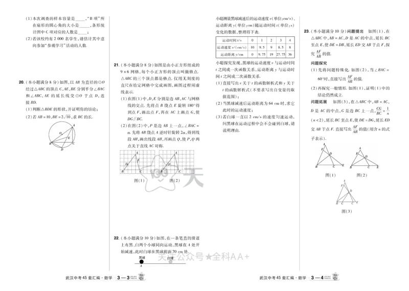 2025《中考数学45套》武汉_2026《中考》数学、英语、物理+化学安徽、河北、河南、山西、辽宁、湖北_2026《中考数学45套》全国地方版