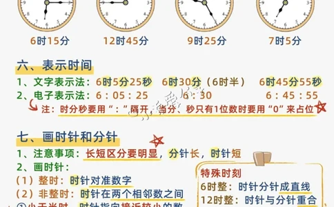 认识钟表知识汇总_纯图版_小学全网线上同款资料_36号文件速算_速算_速算和思维