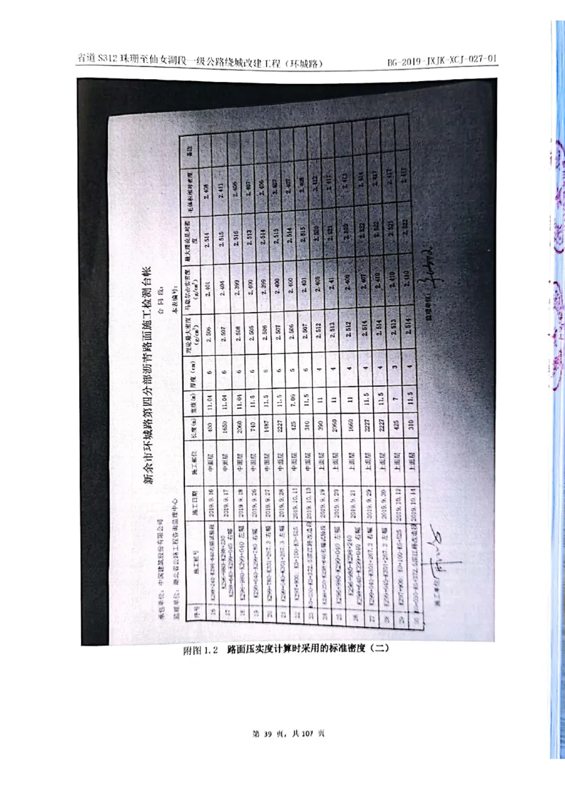 8、路面检测报告_2021-2023年优秀施组方案_施工组织设计_施组11-新余环城路项目施工组织设计_交工验收记录_S312