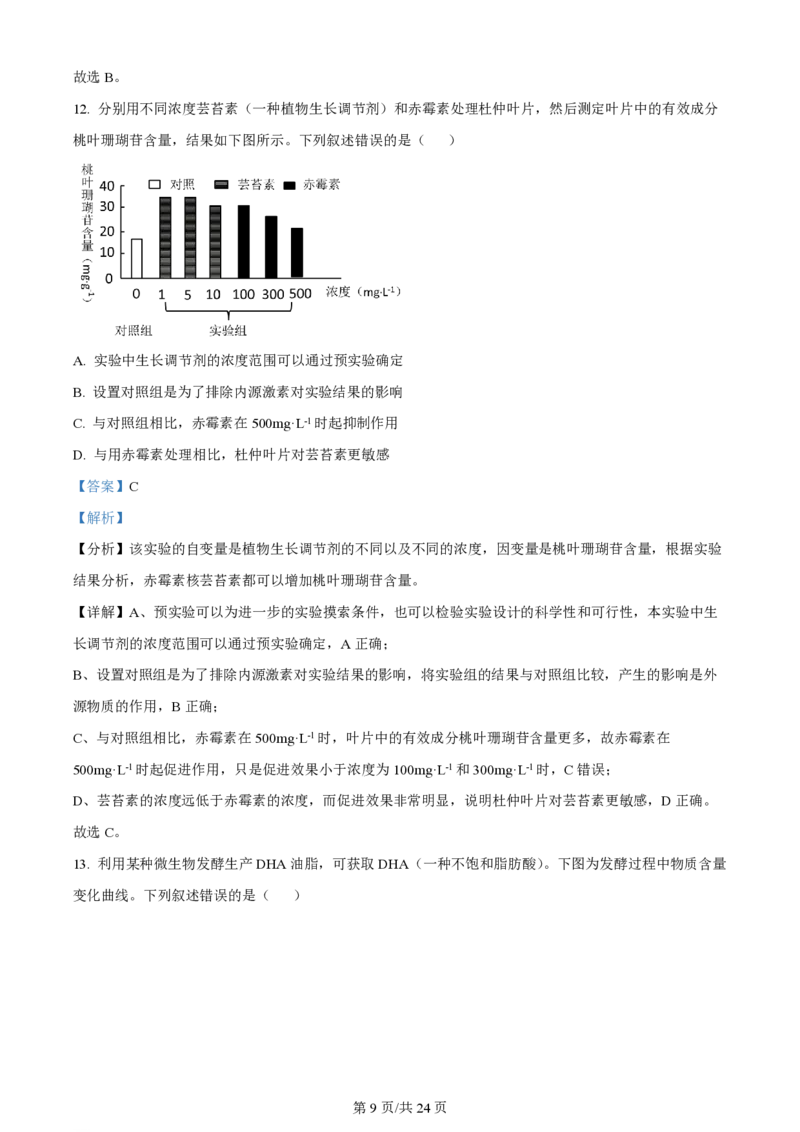 2023年高考生物试卷（辽宁）（解析卷）_生物历年高考真题_新&middot;PDF版2008-2025&middot;高考生物真题_生物（按试卷类型分类）2008-2025_自主命题卷&middot;生物（2008-2025）_辽宁自主命题&middot;生物（2021-2024）