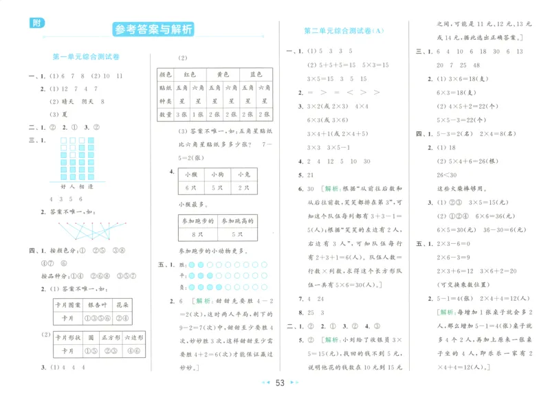 答案_2025秋亮点给力大试卷数学2上RJ