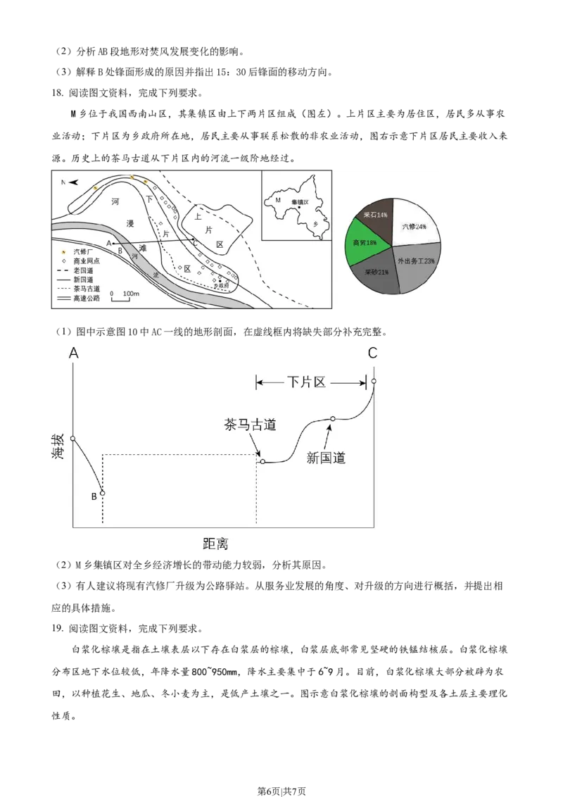 2023年高考地理试卷（山东）（空白卷）_地理历年高考真题_新&middot;Word版2008-2025&middot;高考地理真题_地理（按试卷类型分类）2008-2025_自主命题卷&middot;地理（2008-2025）