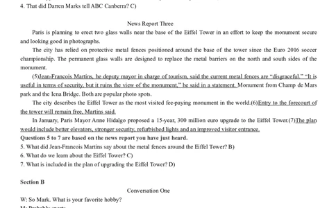 版本一四级模拟4答案解析_大学英语四级+六级_四级真题_四级密押试卷_新四级模拟卷全10套_版本一四级模拟卷_版本一四级模拟4
