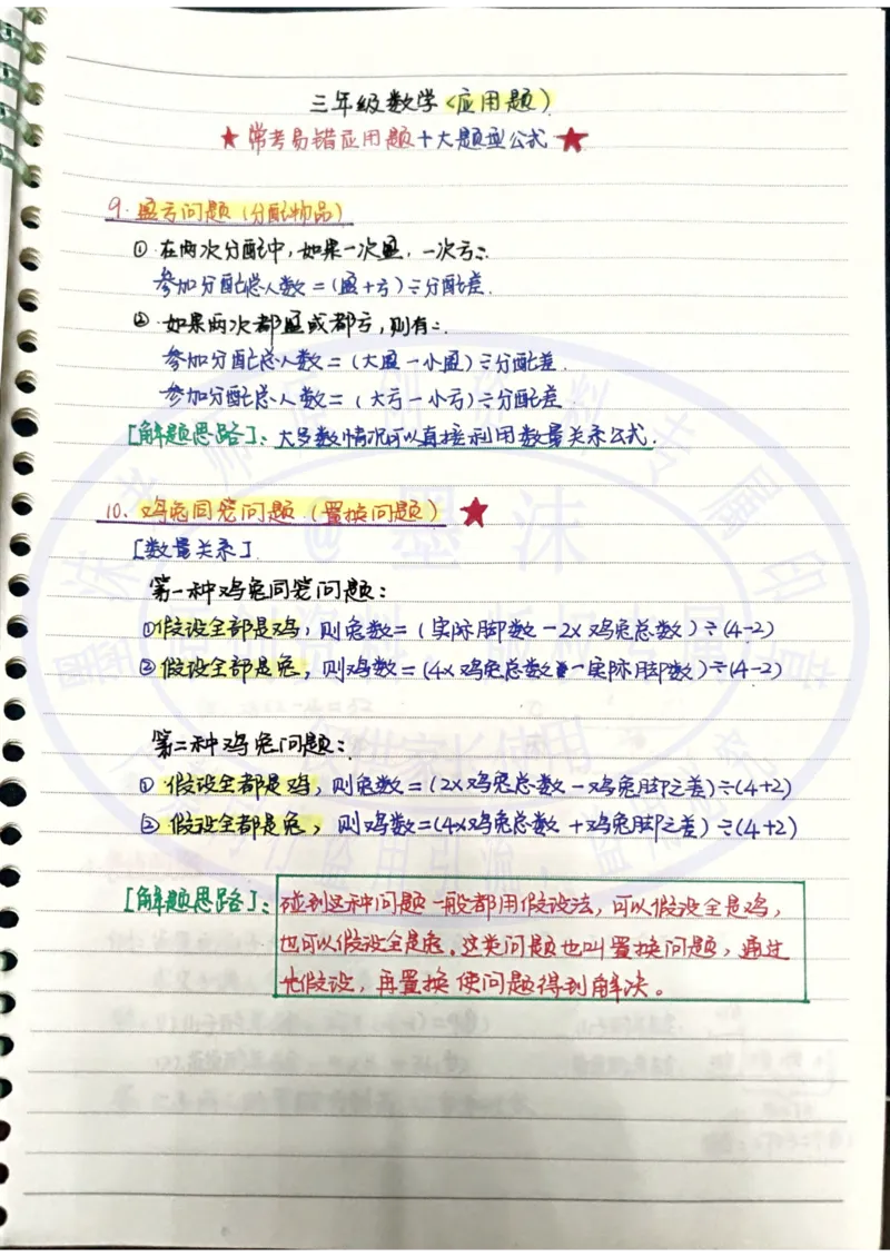 直播间同款三年级十大应用问题公式及方法-1_小学全网线上同款资料