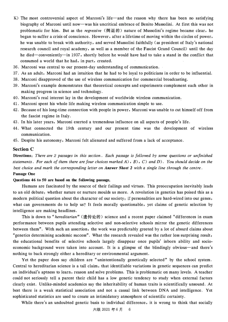 一键打印版2019-2023.12六级真题_大学英语四级+六级_六级真题_六级真题_赠：六级真题一键打印版
