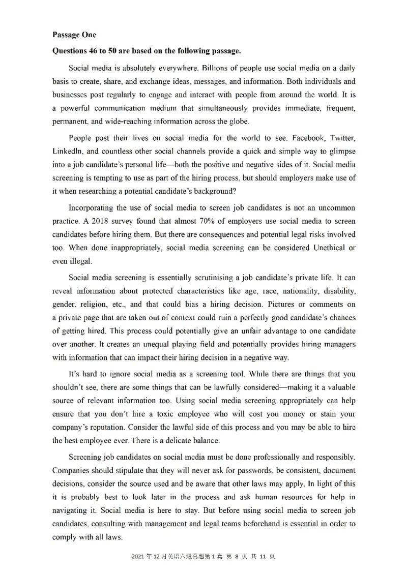 一键打印版2019-2023.12六级真题_大学英语四级+六级_六级真题_六级真题_赠：六级真题一键打印版