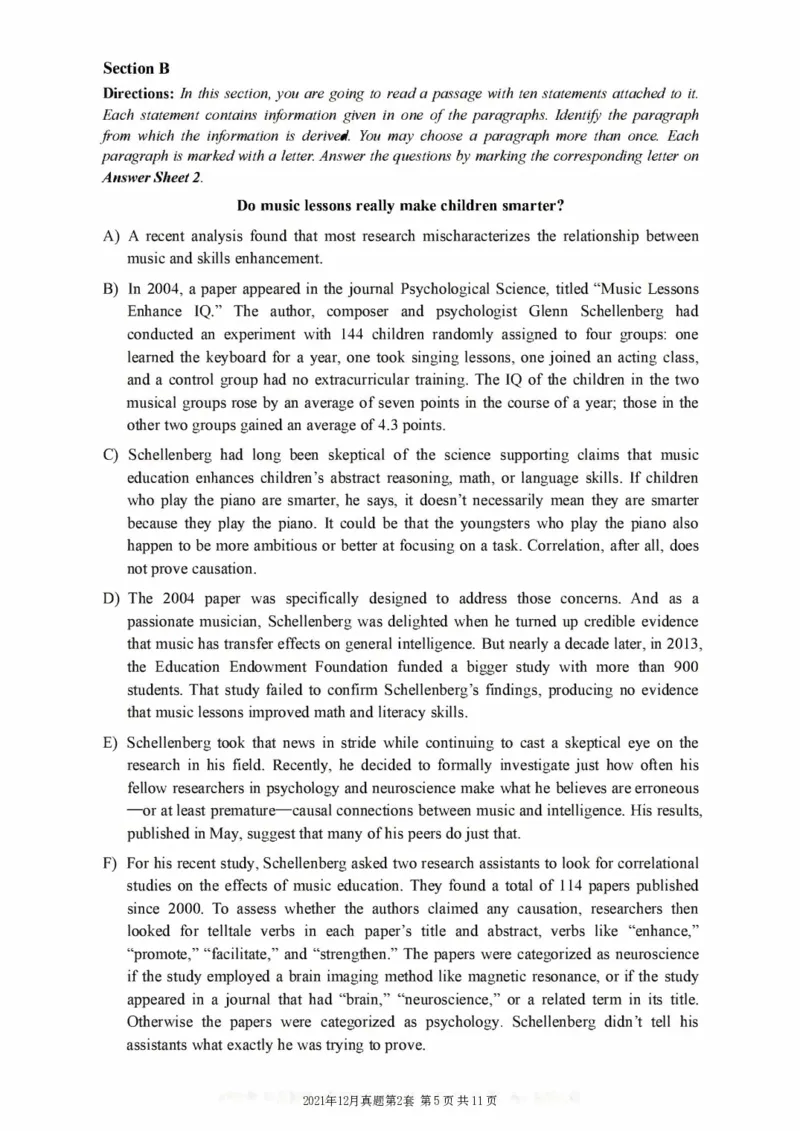 一键打印版2019-2023.12六级真题_大学英语四级+六级_六级真题_六级真题_赠：六级真题一键打印版