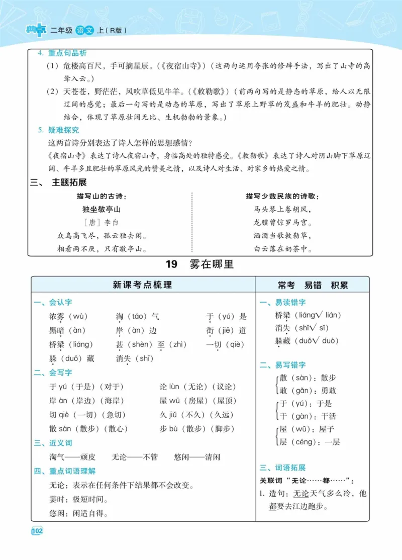《典中点名师划重点》语文2年级上册（RJ）_二年级上下册资料_小学二年级学习资料-25年更新版_2-01、小学二年级语文上册_2-1-2、练习题、作业、试题、试卷_电子册类