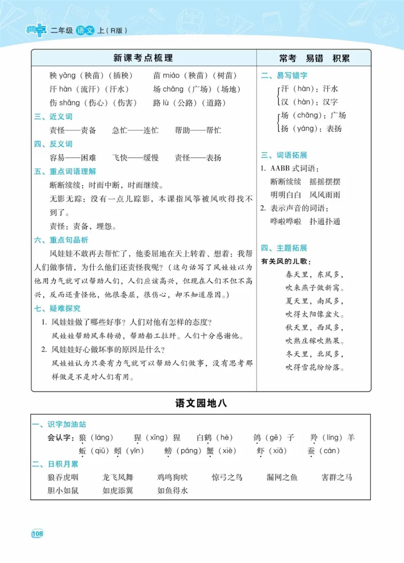 《典中点名师划重点》语文2年级上册（RJ）_二年级上下册资料_小学二年级学习资料-25年更新版_2-01、小学二年级语文上册_2-1-2、练习题、作业、试题、试卷_电子册类
