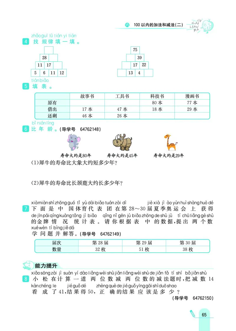 《七彩练霸》数学1年级下册（SJ）_一年级上下册资料_小学一年级学习资料-25年更新版_1-04、小学一年级数学下册_1-4-2、练习题、作业、试题、试卷_苏教版_电子册类