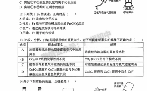 2025南沙区中考二模化学试题_广州九上月考+期中+期末+一模二模+中考真题_2025中考二模