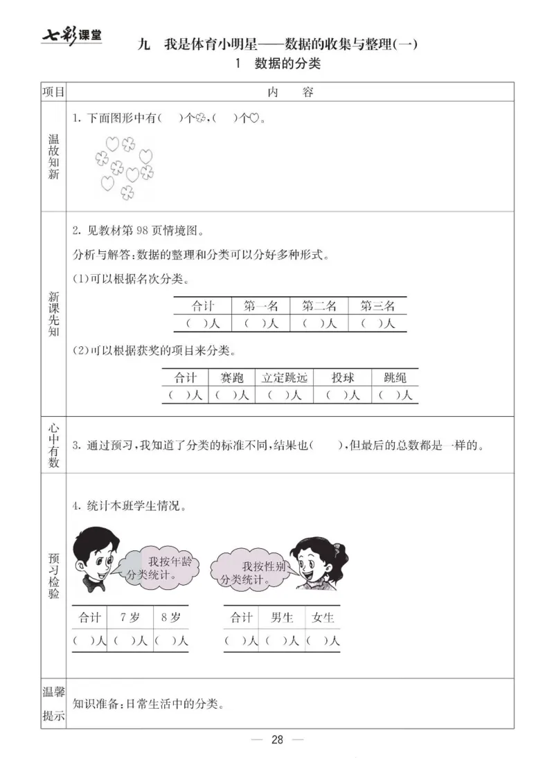 《七彩课堂》预习卡-数学2年级下册（63QD）_二年级上下册资料_小学二年级学习资料-25年更新版_2-04、小学二年级数学下册_2-4-2、练习题、作业、试题、试卷_青岛版63_电子册类