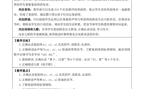 汉语拼音10ɑieiui优质版教案_一年级语文上册（统编版）_全套教学资源_课件+教案_4.第四单元_汉语拼音10ɑieiui_教案