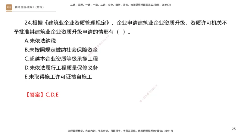 03.2025张峰-精考速通-法规2（带练）_2026年一级建造师_2026年一建法规_2025年一建法规SVIP_03-习题精析✿实战特训✿模考通关_05-法规《精考速通带练》张峰HX_讲义