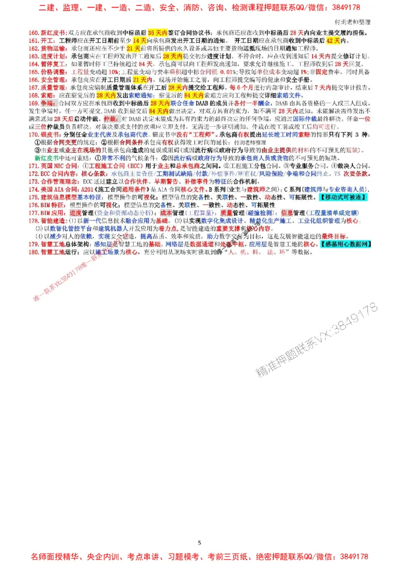 一建管理押题5页纸（付玥）_1_2026年一级建造师_2026年一建管理_2025年一建管理SVIP_05-考前密训✿央企特训✿机构普押_63-管理《考前押题5页纸》付玥