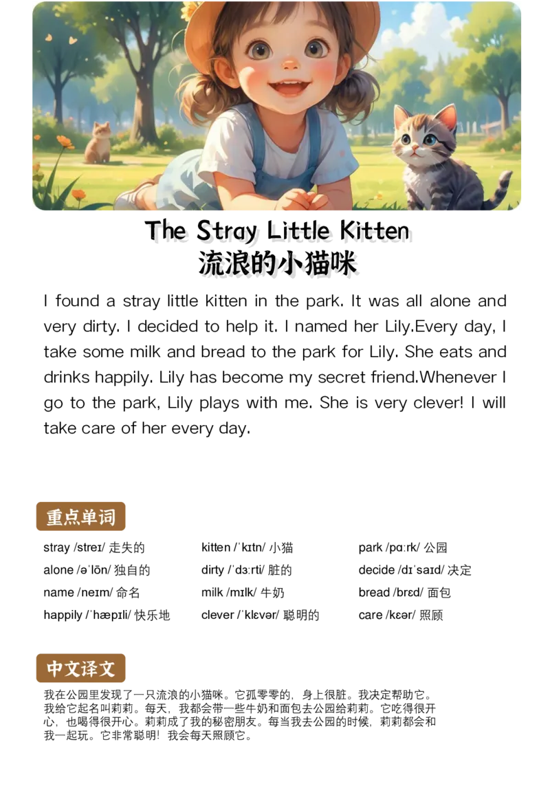 通用晨读英语小短文小作文50篇50页_小学全网线上同款资料_11号