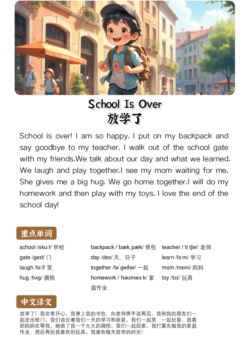 通用晨读英语小短文小作文50篇50页_小学全网线上同款资料_11号