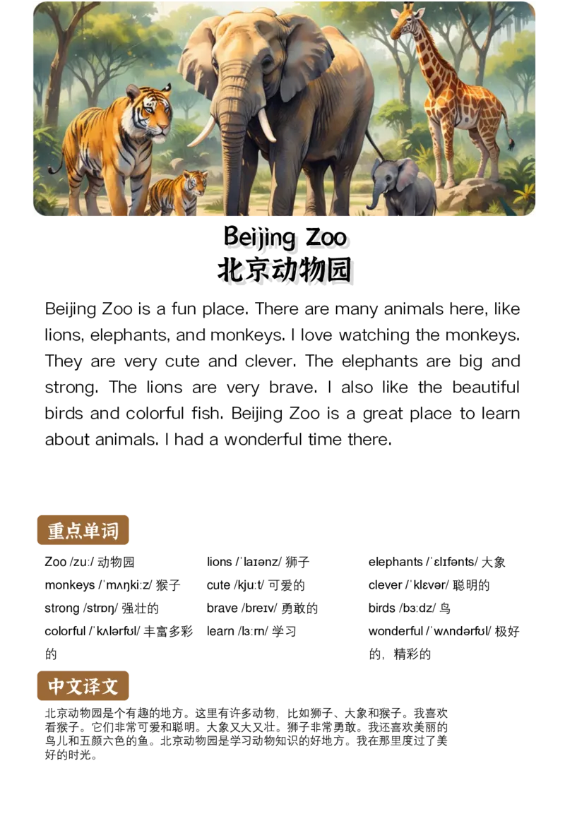 通用晨读英语小短文小作文50篇50页_小学全网线上同款资料_11号