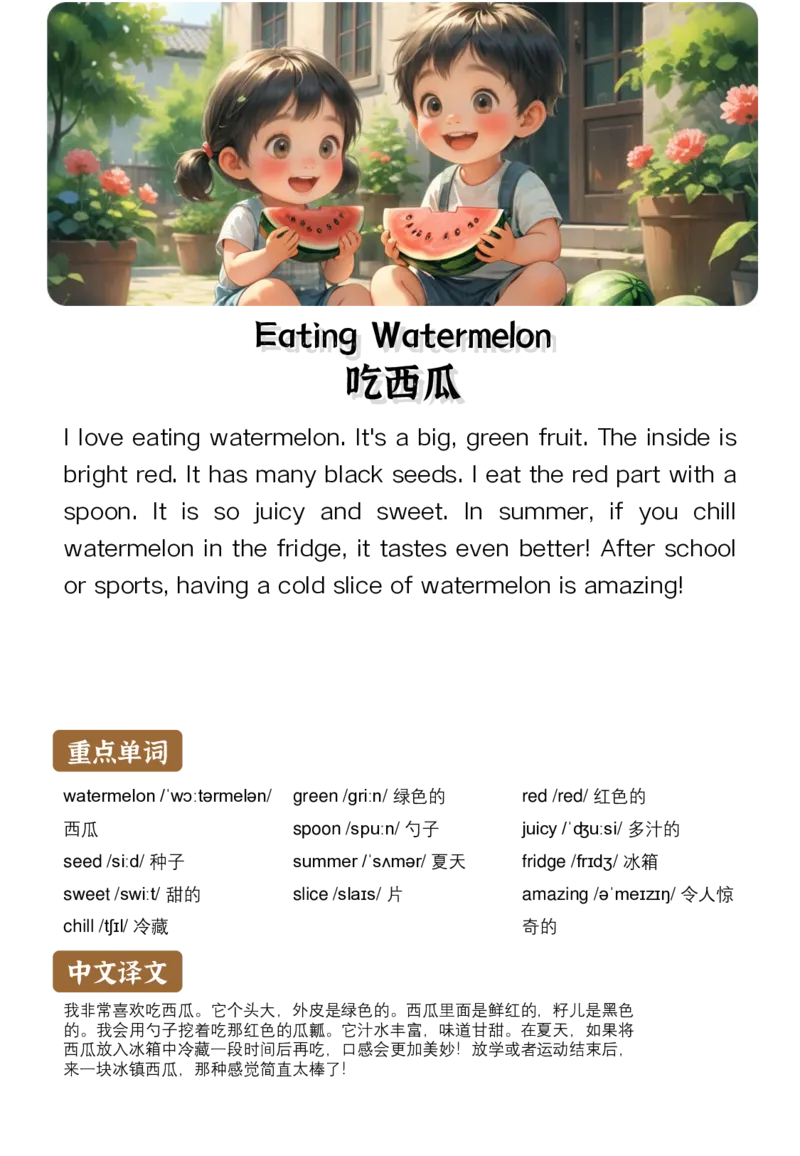 通用晨读英语小短文小作文50篇50页_小学全网线上同款资料_11号