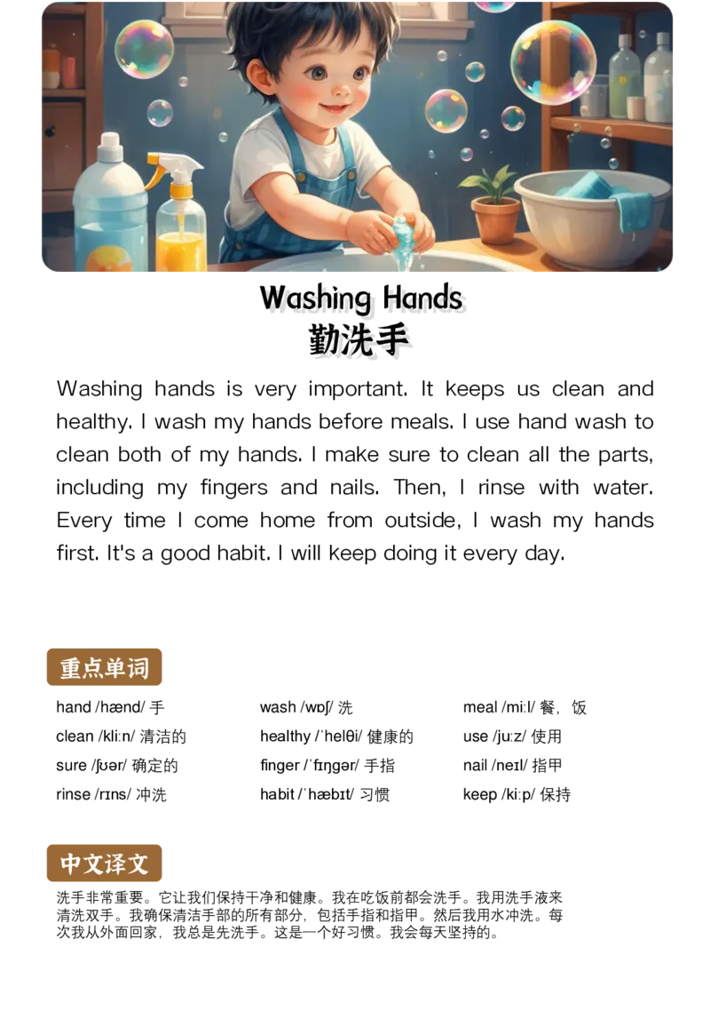 通用晨读英语小短文小作文50篇50页_小学全网线上同款资料_11号