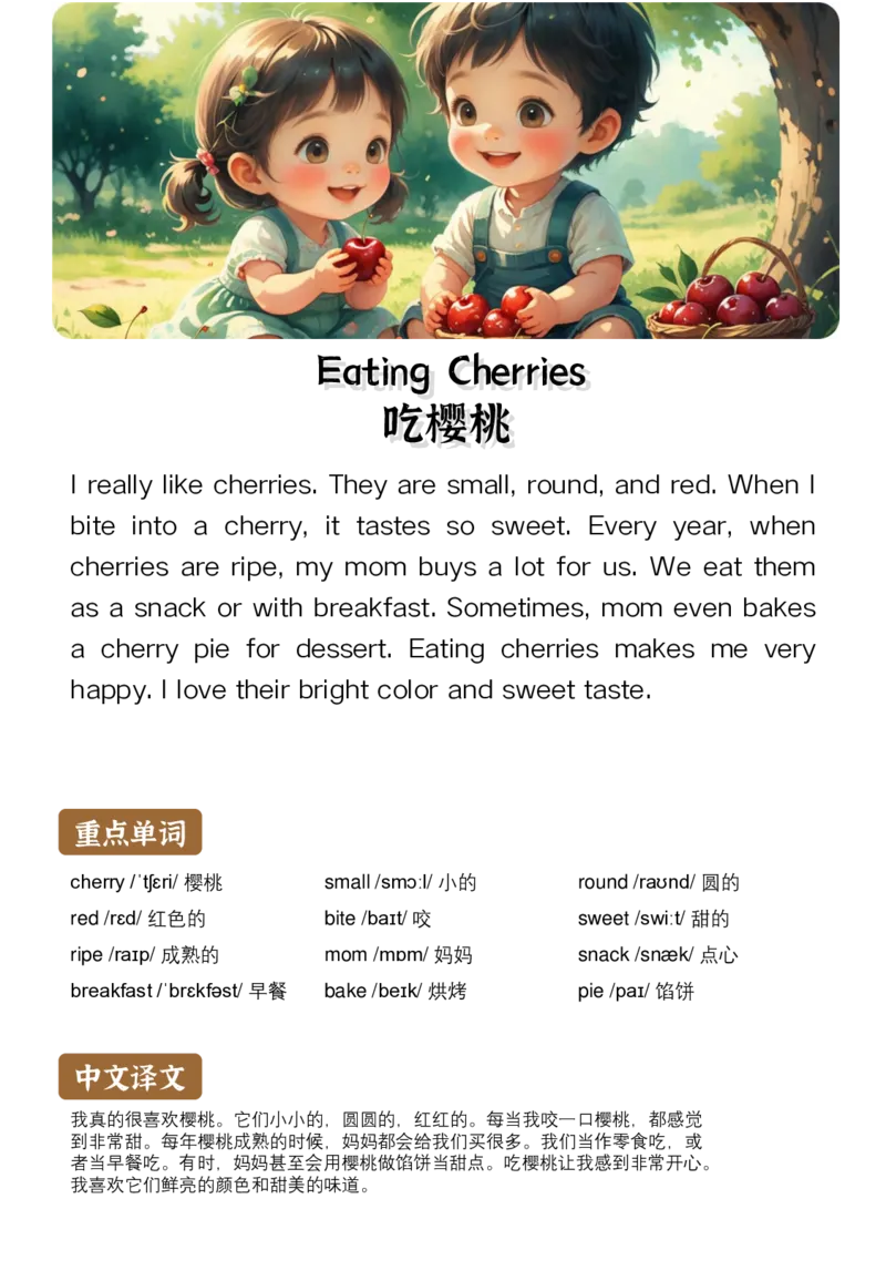 通用晨读英语小短文小作文50篇50页_小学全网线上同款资料_11号