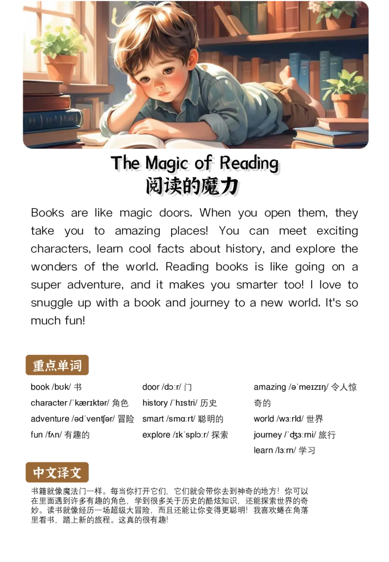 通用晨读英语小短文小作文50篇50页_小学全网线上同款资料_11号