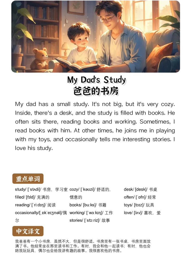 通用晨读英语小短文小作文50篇50页_小学全网线上同款资料_11号