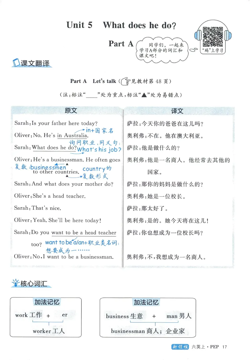 知识梳理英语6_《优翼新领程》25秋英语6年级上册（人教PEP）