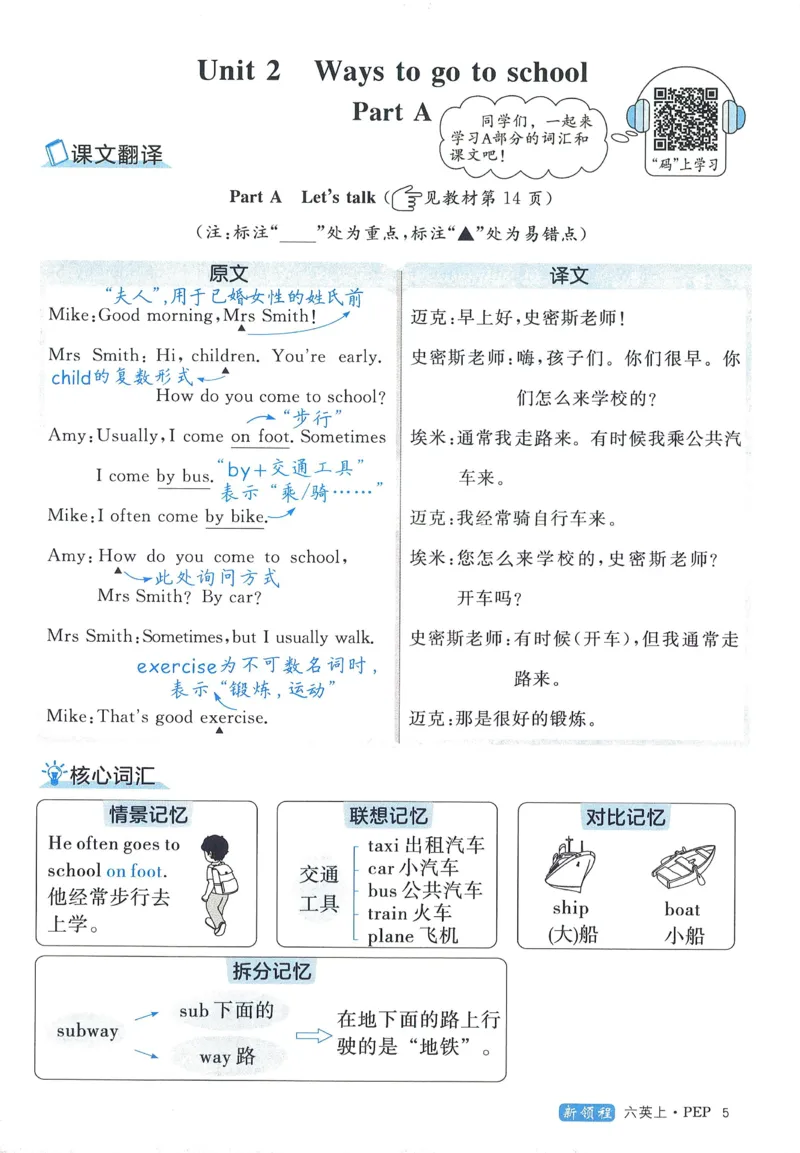 知识梳理英语6_《优翼新领程》25秋英语6年级上册（人教PEP）