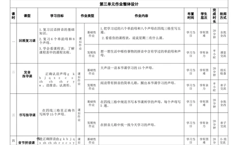 第三单元（作业设计）-一年级语文上册（统编版.2024秋）_一年级语文上册（统编版）_大单元教学课件+教学设计+作业设计+教学计划