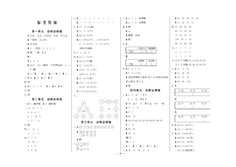 《快乐通关卷》数学1年级下册（RJ）_一年级上下册资料_小学一年级学习资料-25年更新版_1-04、小学一年级数学下册_1-4-2、练习题、作业、试题、试卷_人教版_电子册