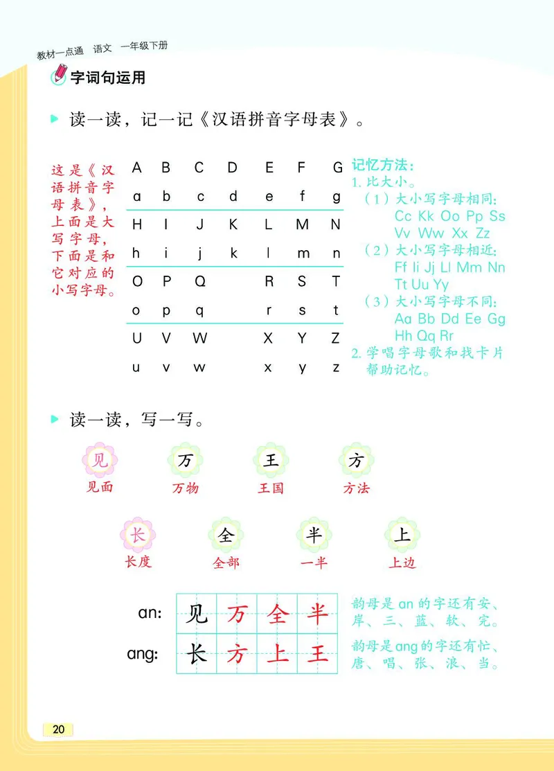 《教材一点通》语文1年级下册（RJ）_一年级上下册资料_小学一年级学习资料-25年更新版_1-02、小学一年级语文下册_3-6-2-2、练习题、作业、专项、试卷_部编（人教）版_电子册类