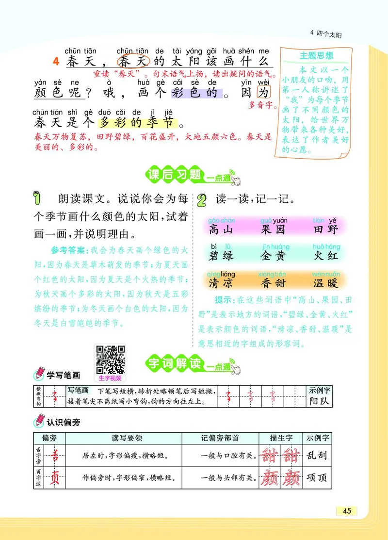 《教材一点通》语文1年级下册（RJ）_一年级上下册资料_小学一年级学习资料-25年更新版_1-02、小学一年级语文下册_3-6-2-2、练习题、作业、专项、试卷_部编（人教）版_电子册类